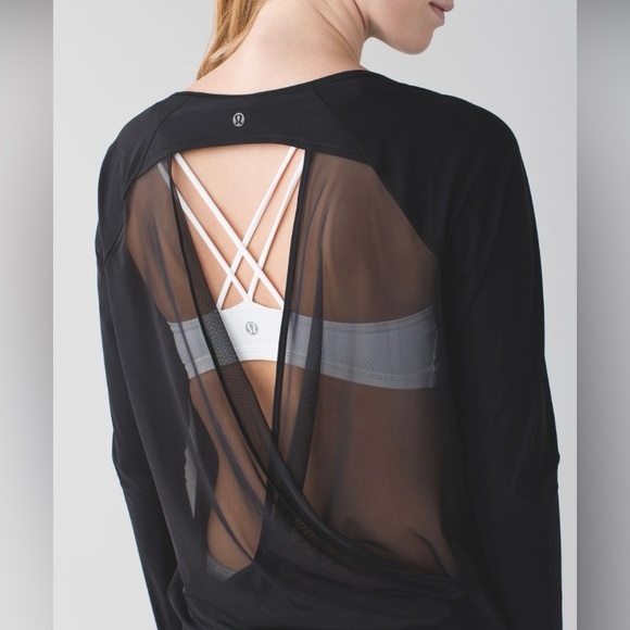 Lululemon If You’re Lucky Long Sleeve Tee II Top Relaxed Fit Size 8 Black - Picture 3 of 8